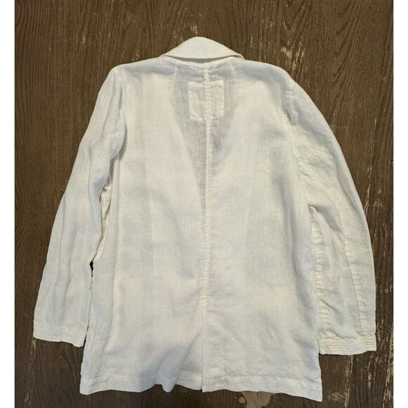 Madewell Women 100% Linen Dorset Blazer Boho Chic Coastal Shacket Medium White - Picture 11 of 14
